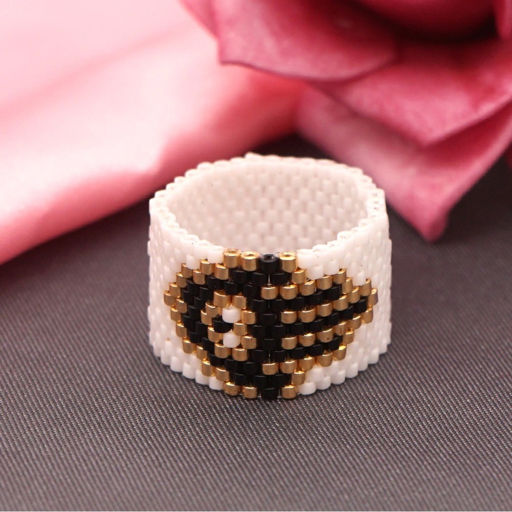 Finger Ring Jewelry Miyuki seed Beads Handmade Woven 🪬 Hand of Fatima si…